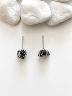 Rough Gemstone Claw Earrings