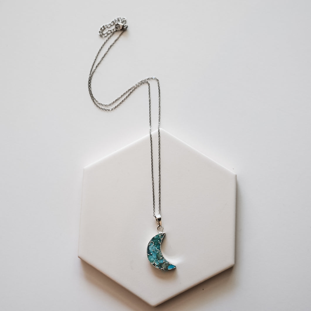 Turquoise Crescent Necklace