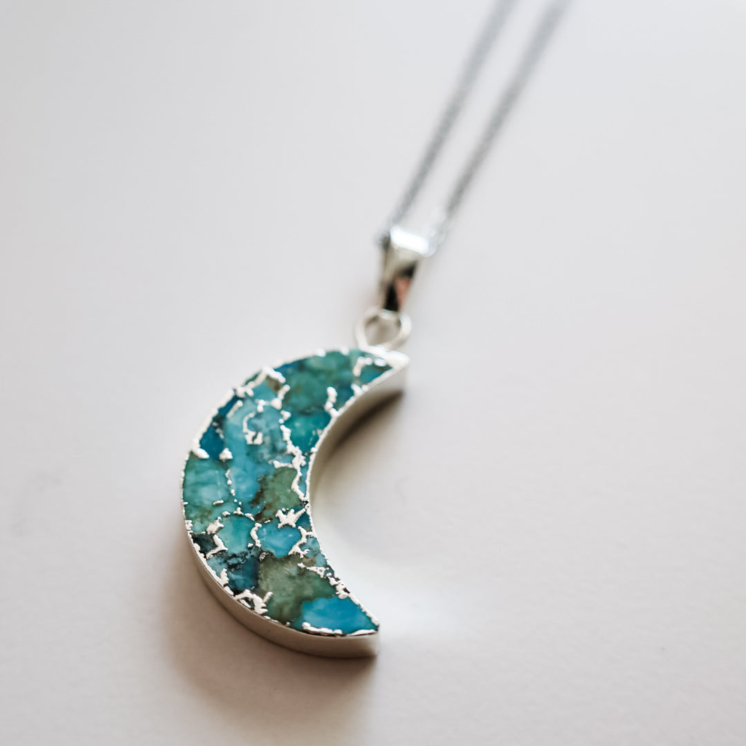 Turquoise Crescent Necklace