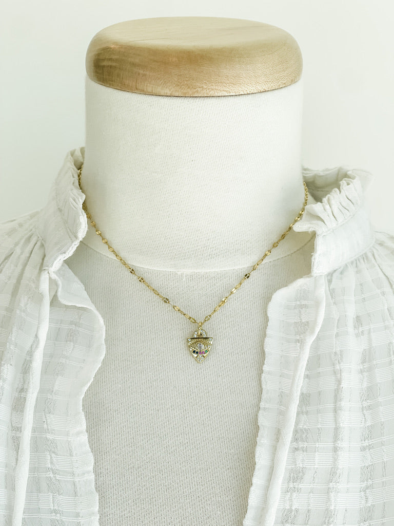 CZ Evil Eye Protection Necklace