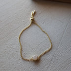 Starlight Druzy Adjustable Bracelet in Pearl