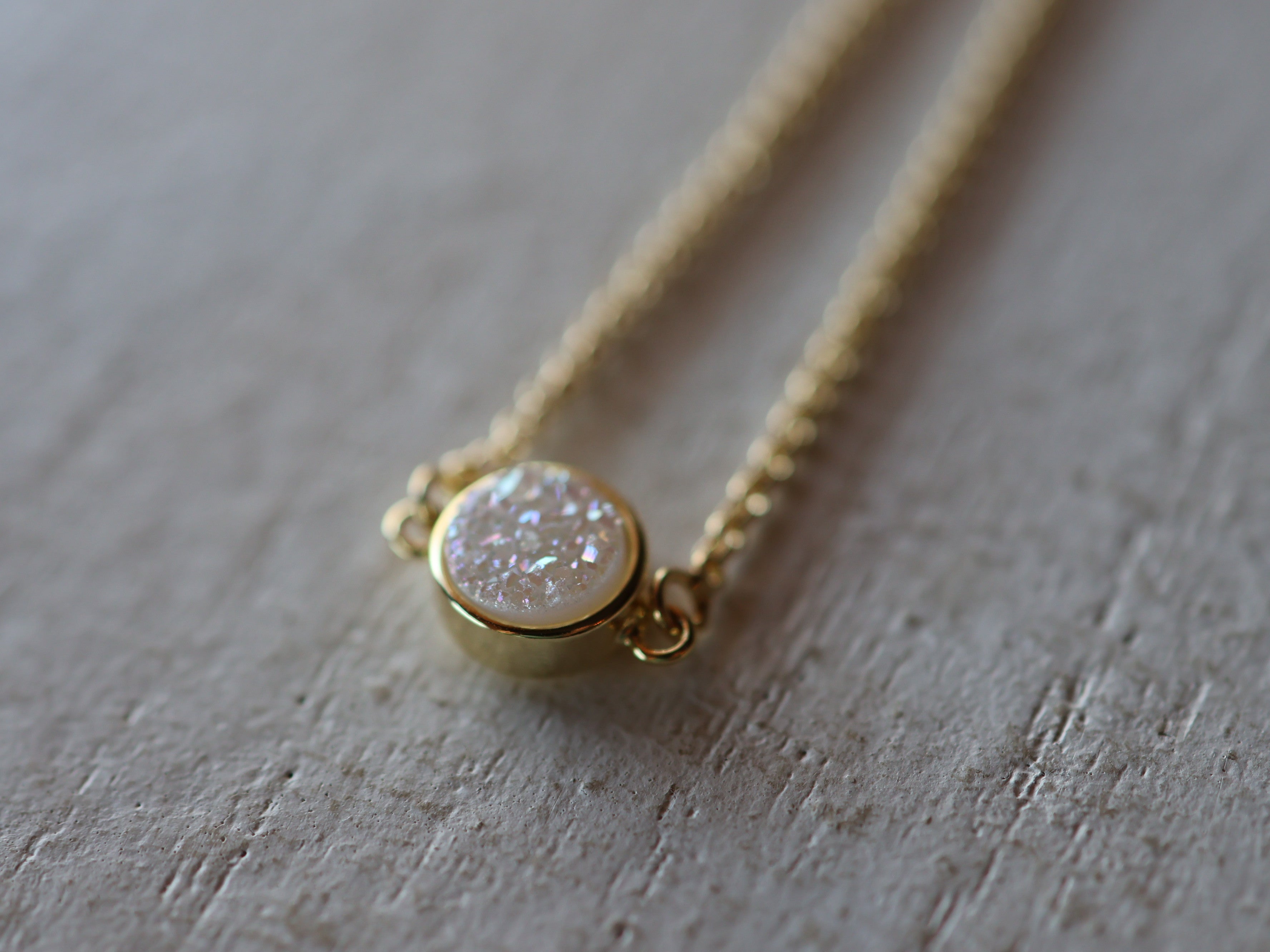 Starlight Druzy Adjustable Bracelet in Pearl