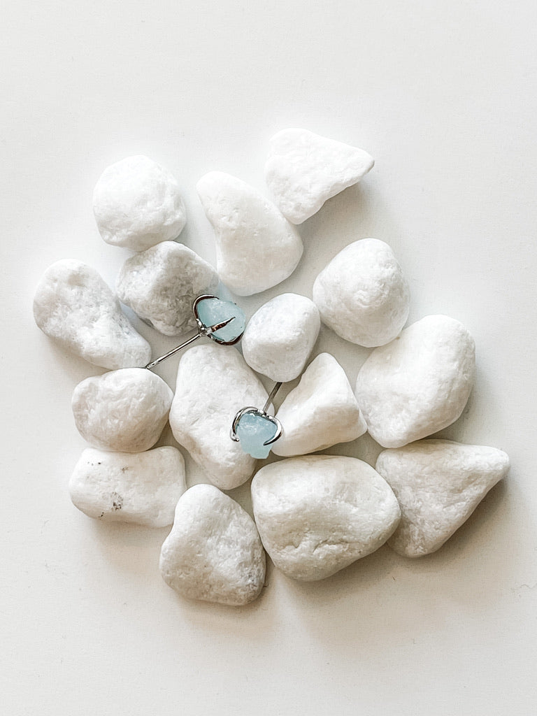 Rough Gemstone Claw Earrings