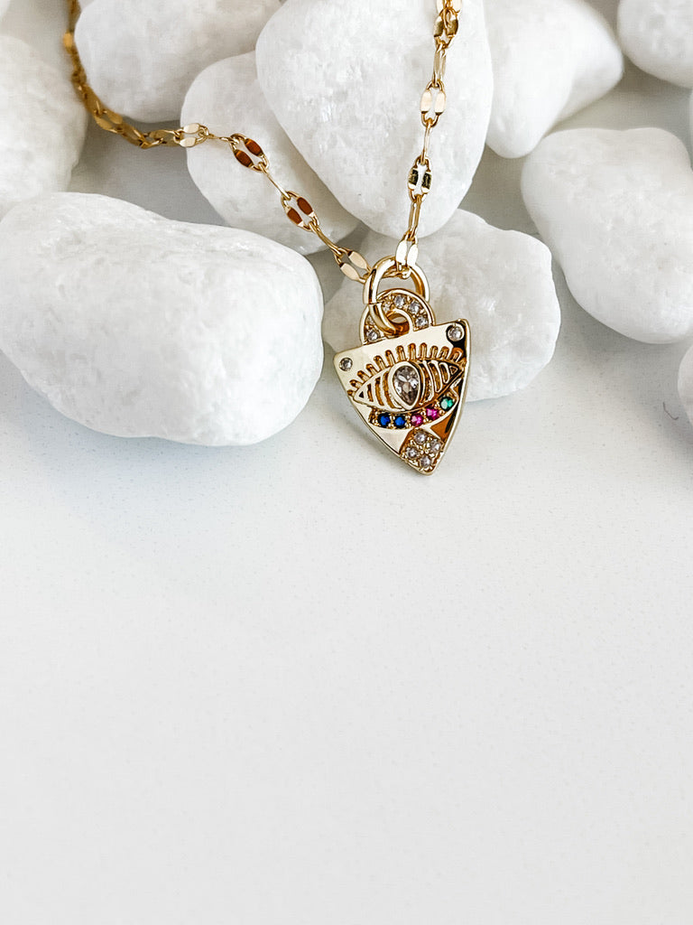 CZ Evil Eye Protection Necklace