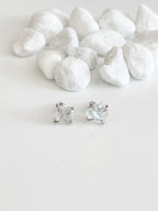 Rough Gemstone Claw Earrings