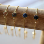 Starlight Druzy Adjustable Bracelet in Deep Blue