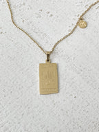 Rectangle Zodiac Pendant Necklace