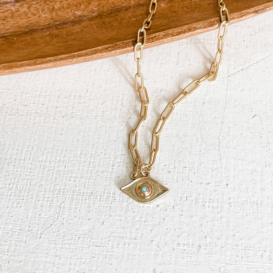 Satin Gold Eye Necklace
