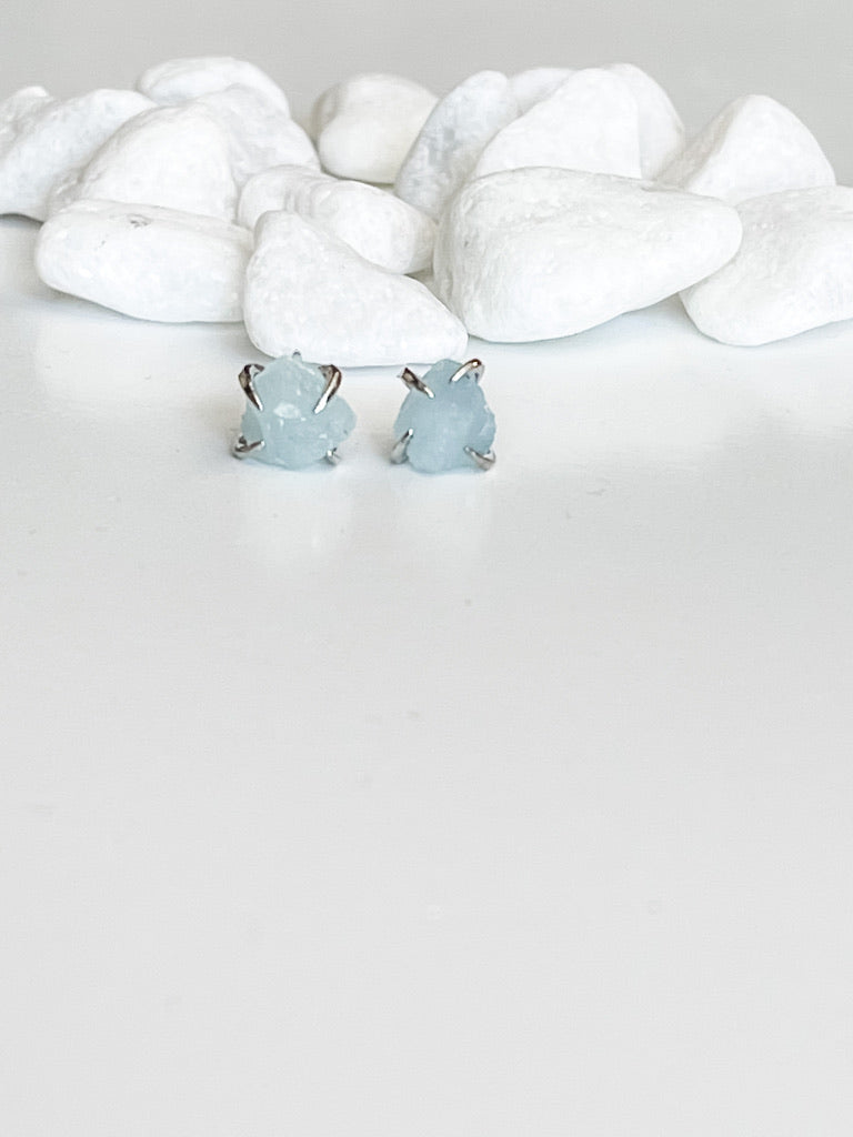 Rough Gemstone Claw Earrings