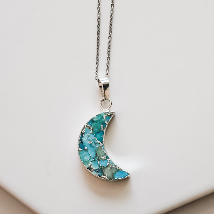 Turquoise Crescent Necklace