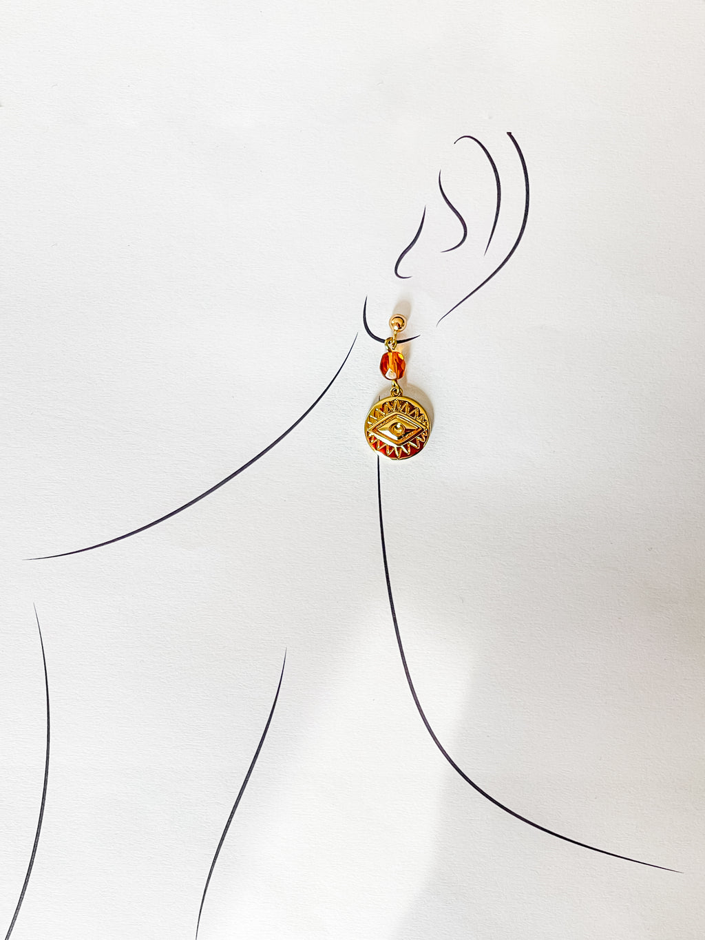 Citron Crystal Eye Earrings