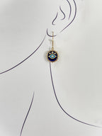 Blue Enamel Evil Eye Hoops