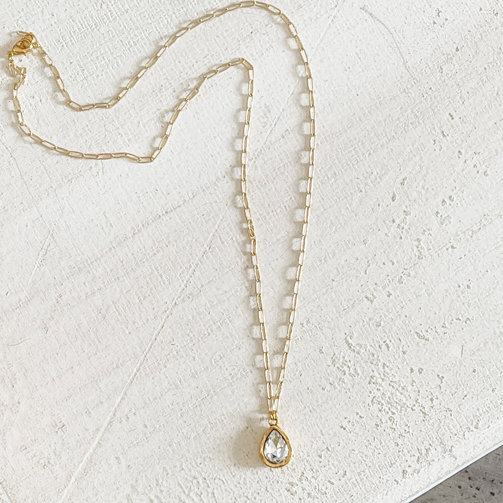 Crystal Tear Drop Necklace