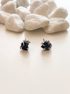 Rough Gemstone Claw Earrings