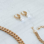 U-shape Pearl Drop Hoops