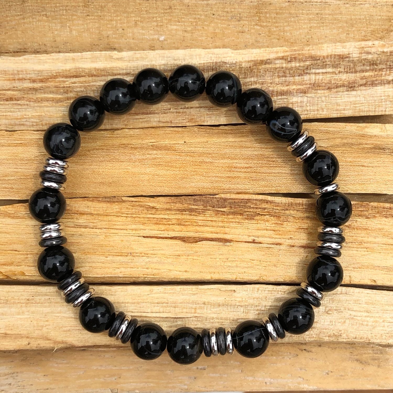 Morse Code Bracelet in Sardonyx