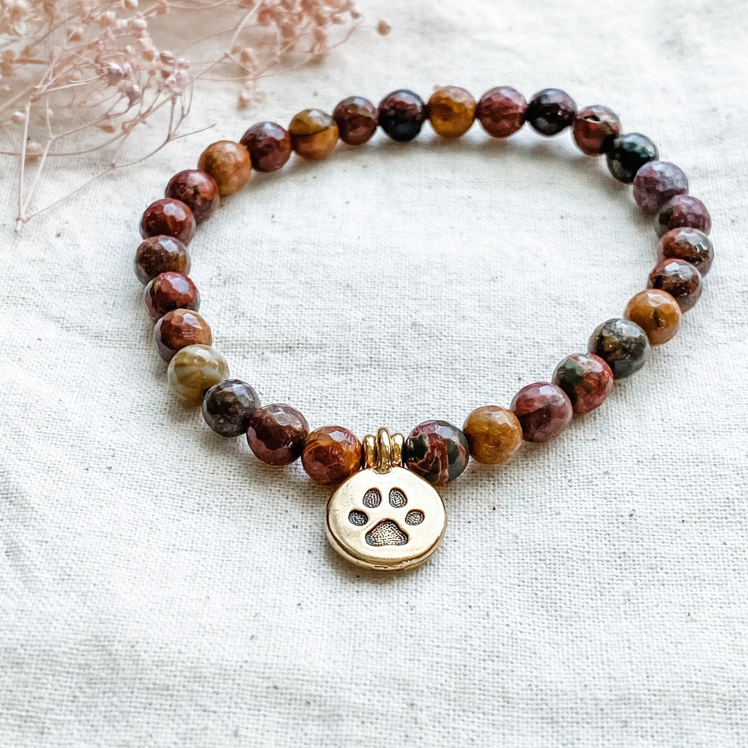 Dog Paw Gemstone Bracelet - more colors
