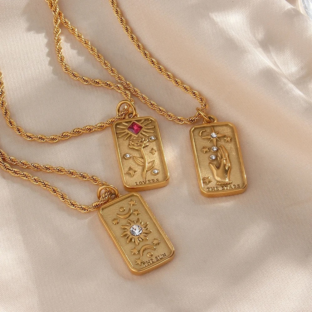 Stars Tarot Rope Chain Necklace