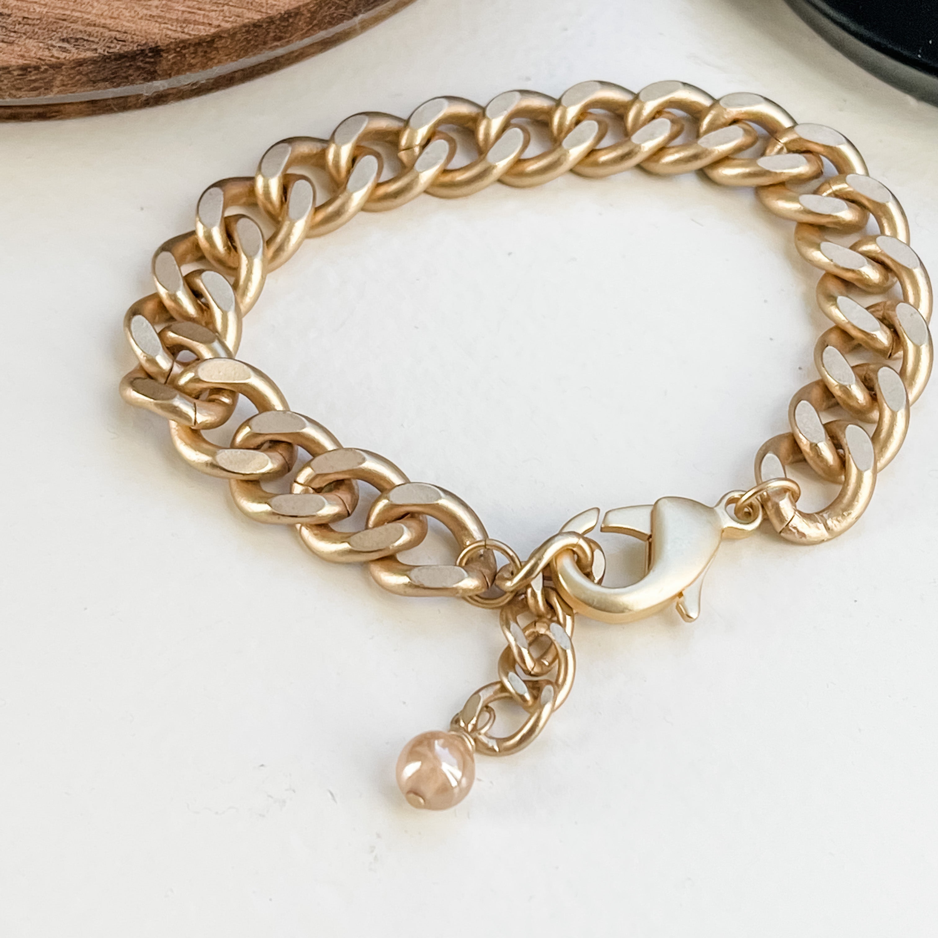 Satin curb bracelet