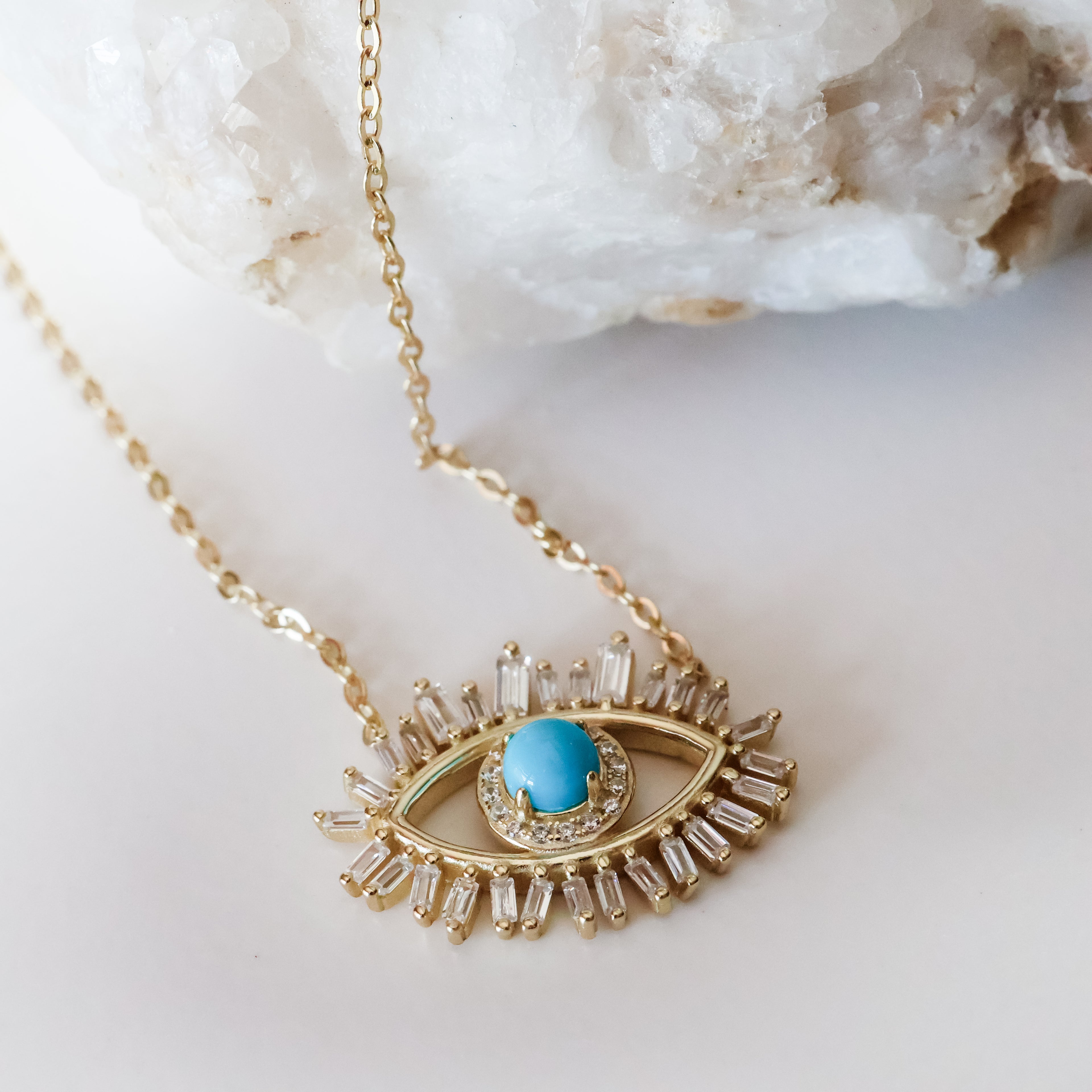 Turquoise Radiance Evil Eye Necklace
