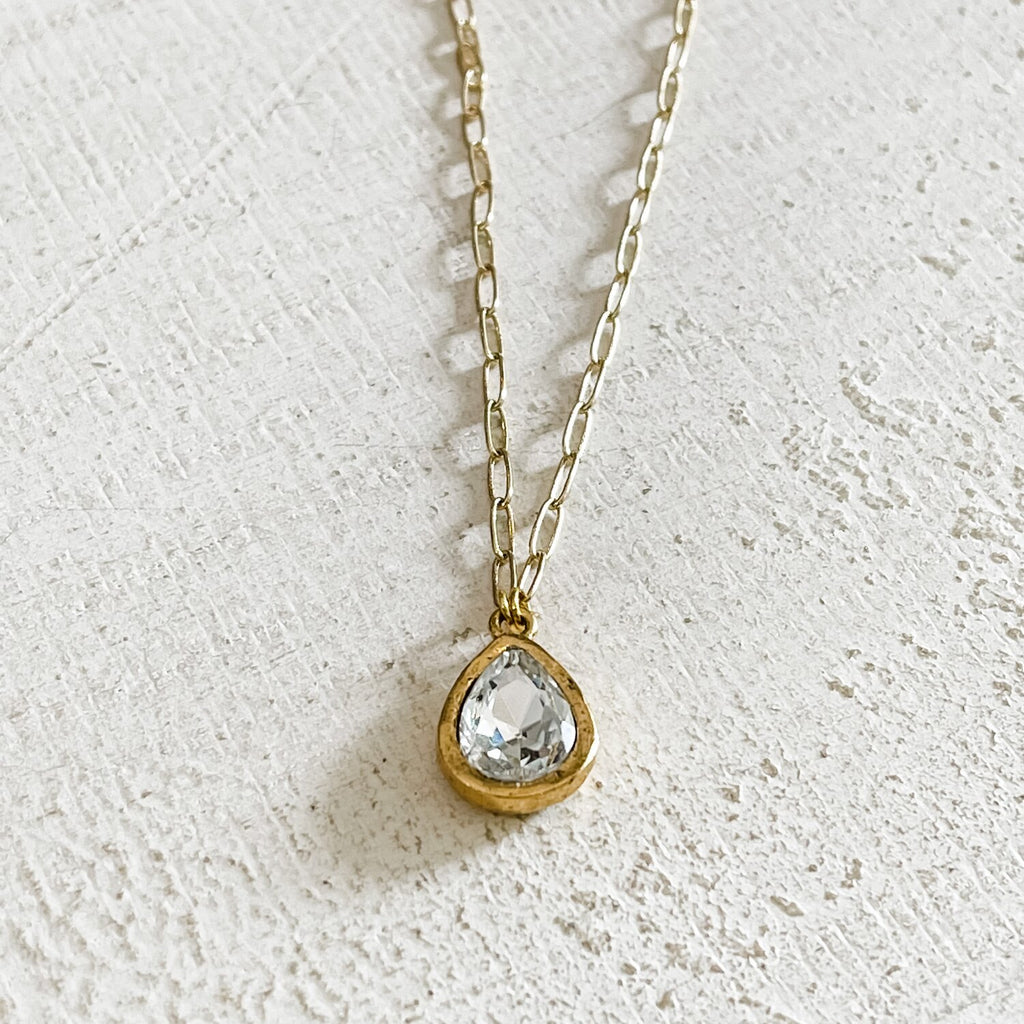 Crystal Tear Drop Necklace